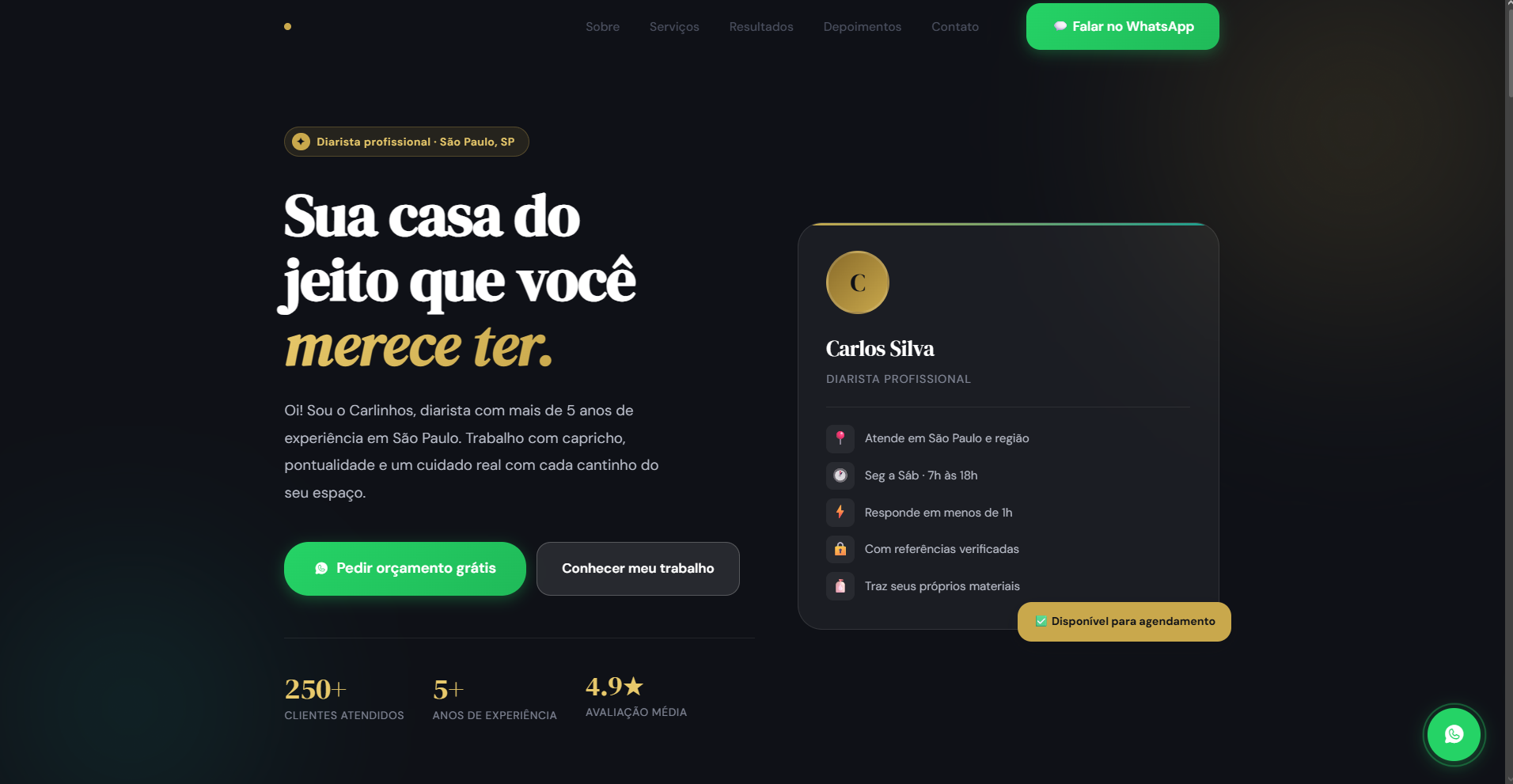 Landing Page Limpeza SP